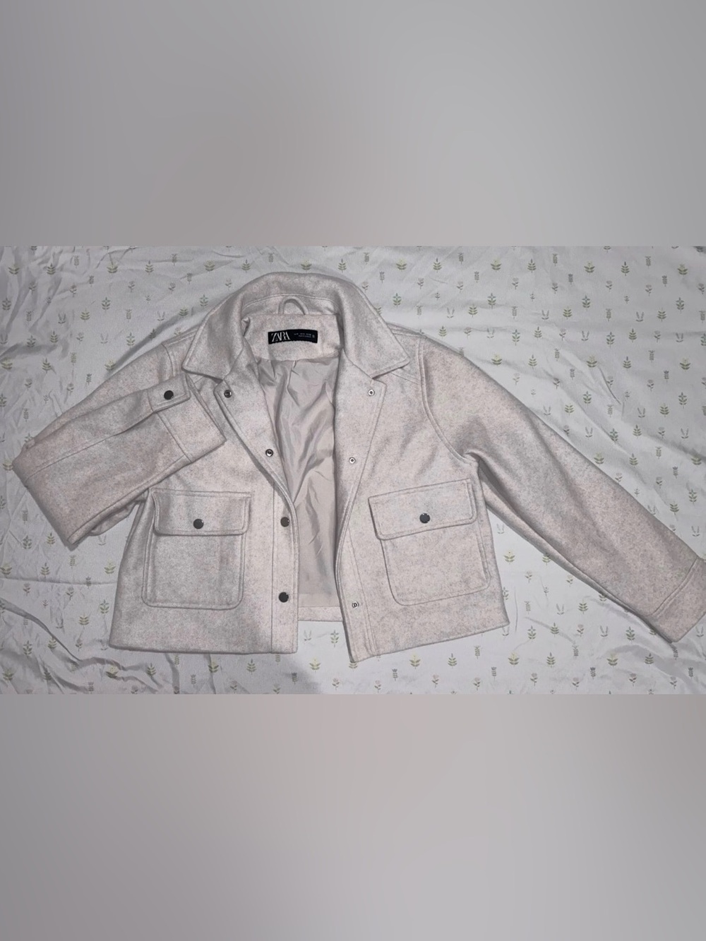 Zara Women’s Light Gray Wool-Blend Jacket